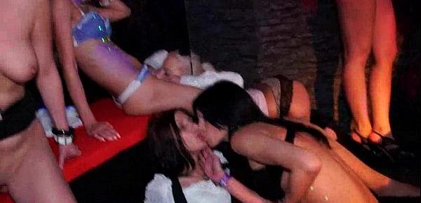  Girls licking pussies and banging at a dance club